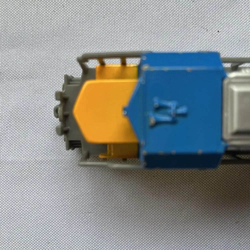 Freight Locomotive Pull Back Power Blue,Yellow & Silver #1872 NY &IL  Die Cast